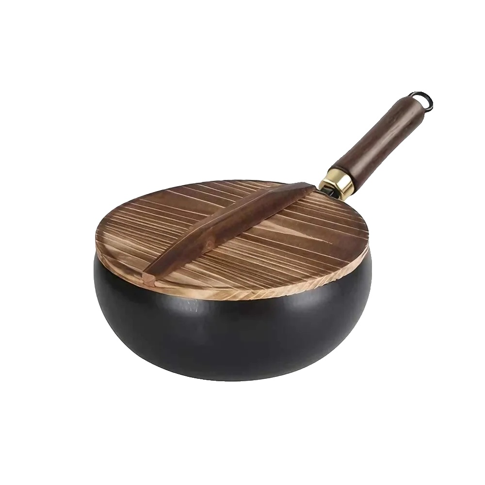 Bratpfanne, Handgefertigt Aus Eisen, Vielseitiges Kochen, 24cm Mit Deckel
