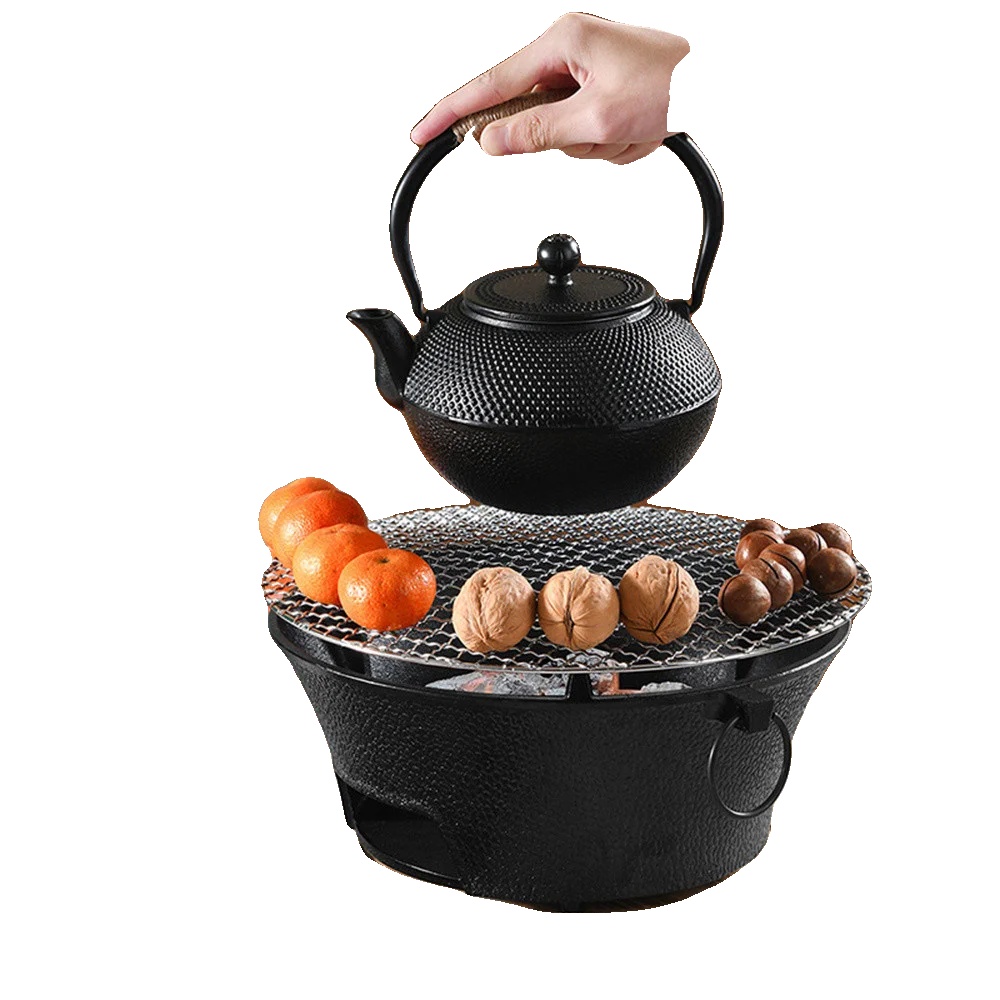 Holzkohlegrill, Eisenmaterial, 23 Cm X 11,5 Cm Abmessungen, Gewicht 2,9 Kg, Geeignet Für 2-3 Personen, Enthält Grillofen Und Backnetz