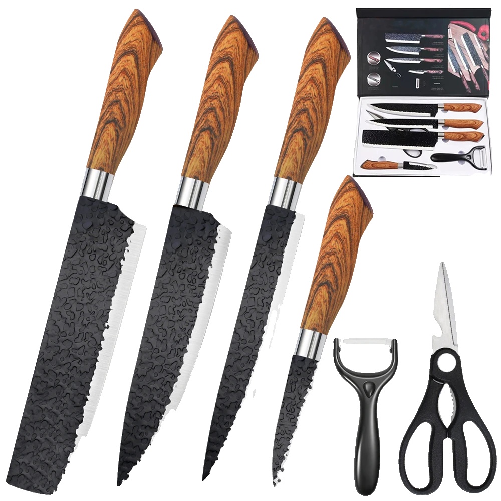 Küchenmesser Set, Edelstahl, Umweltfreundlich, Schwarz