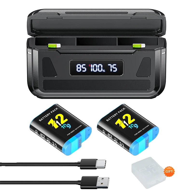 Batterie- Und Ladegerät-set, 2000mah Kapazität, Mehrfach-batterieladung, 2pcs Und Ladegerät