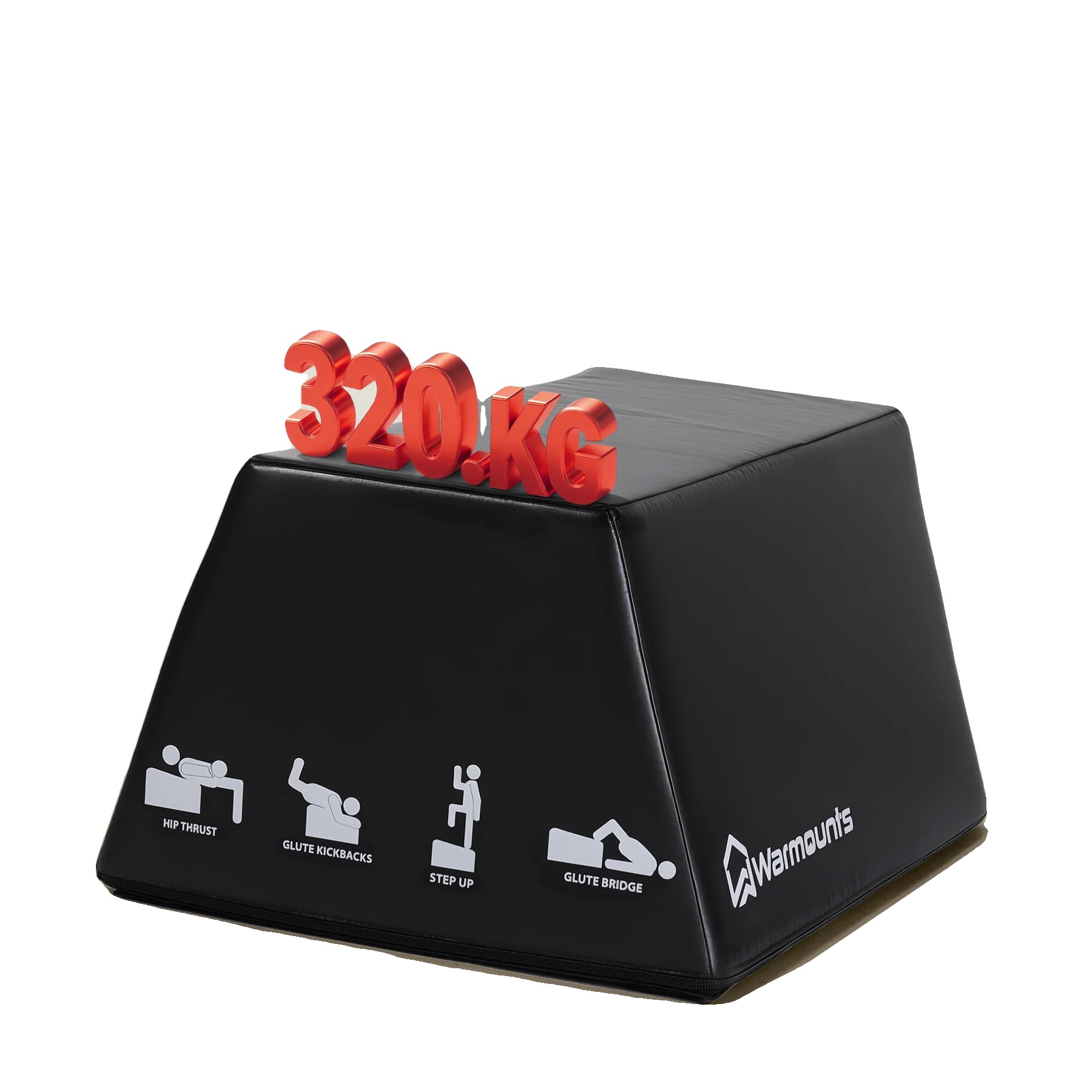 Hip Thrust Box, Verstellbare Höhe, Sichere Rutschfeste Oberfläche, L
