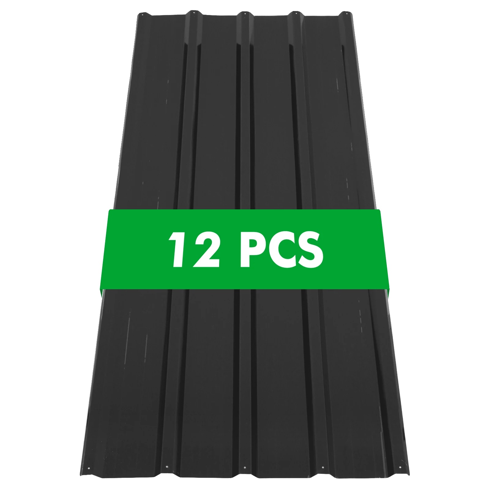 Dachpaneele, Verzinkter Stahl, 12-teiliges Set, Schwarz