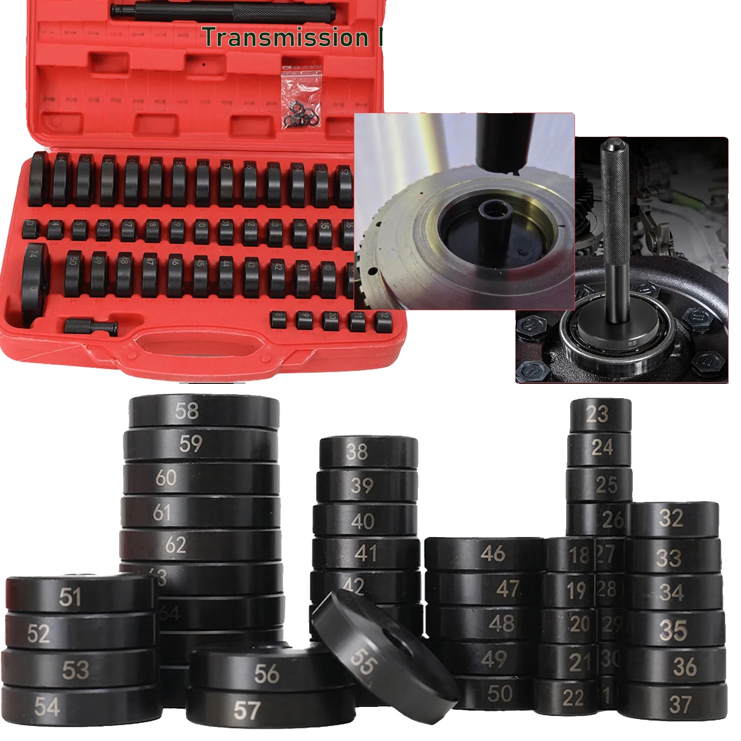 Lagerantrieb-werkzeugsatz, 52 Teile, Plattengrößen 18mm - 65mm, Wellen-durchmesser 12mm, Griff-länge 180mm, Kompatibel Mit Verschiedenen Komponenten