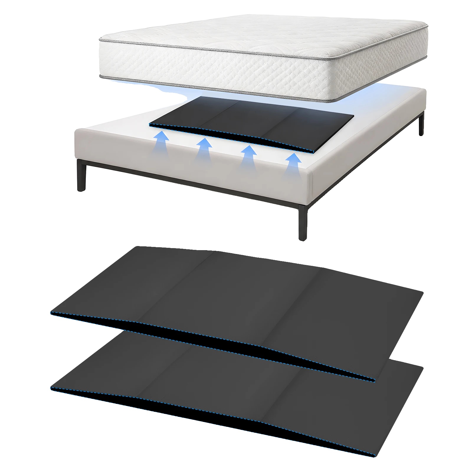 Untermatratzenstütze, 47 X 25 X 2 Zoll, Hochdichter Schaum, Bietet Festen Halt, Trapezförmiges Design, Leicht Zuzuschneiden