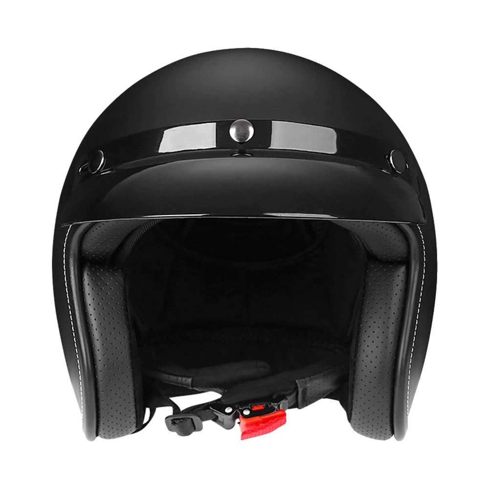 Motorradhelm, Offenes Design, Abnehmbares Visier, Mattschwarz-b, M