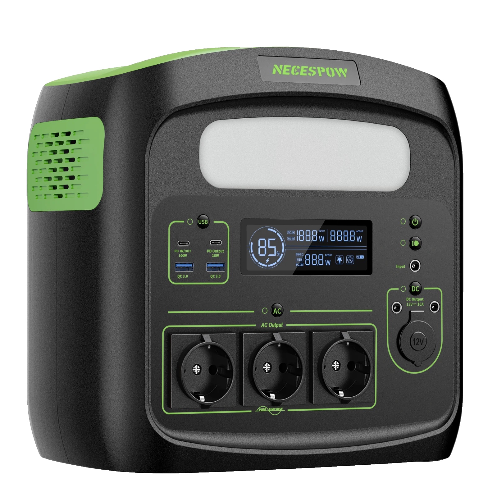 Tragbare Powerstation, 460,8wh Kapazität, Leichtes Design, N7576