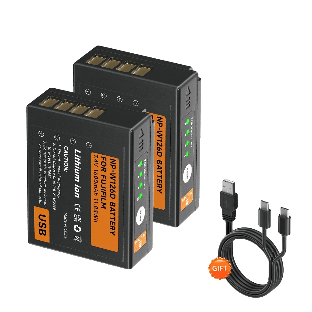 Batteriepack, Wiederaufladbar, Lithium-ionen, Typ-c-ladung, 2pcs Batterie