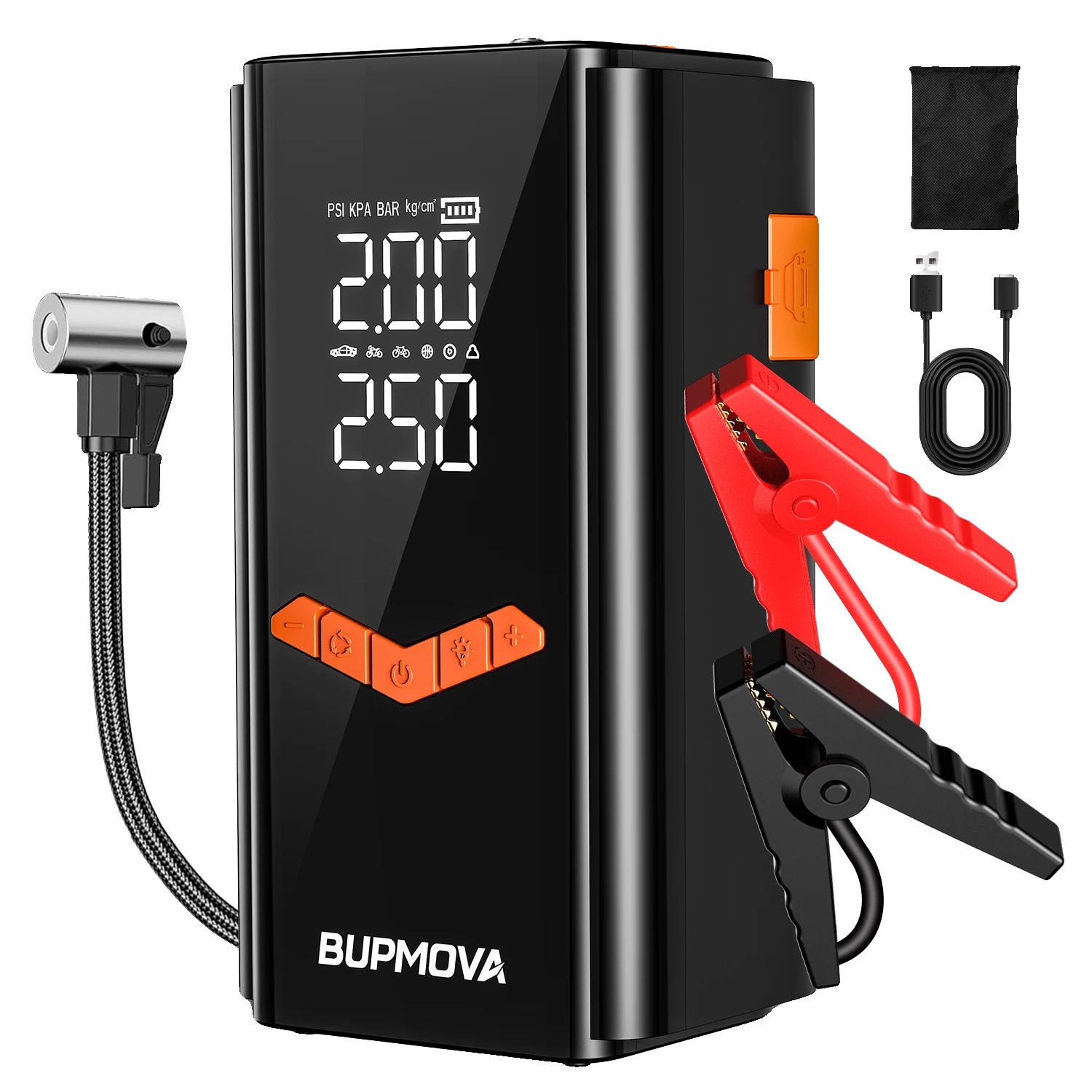Auto-starthilfe, Tragbarer Luftkompressor, 12v Powerbank, 92.5wh Keine Tasche