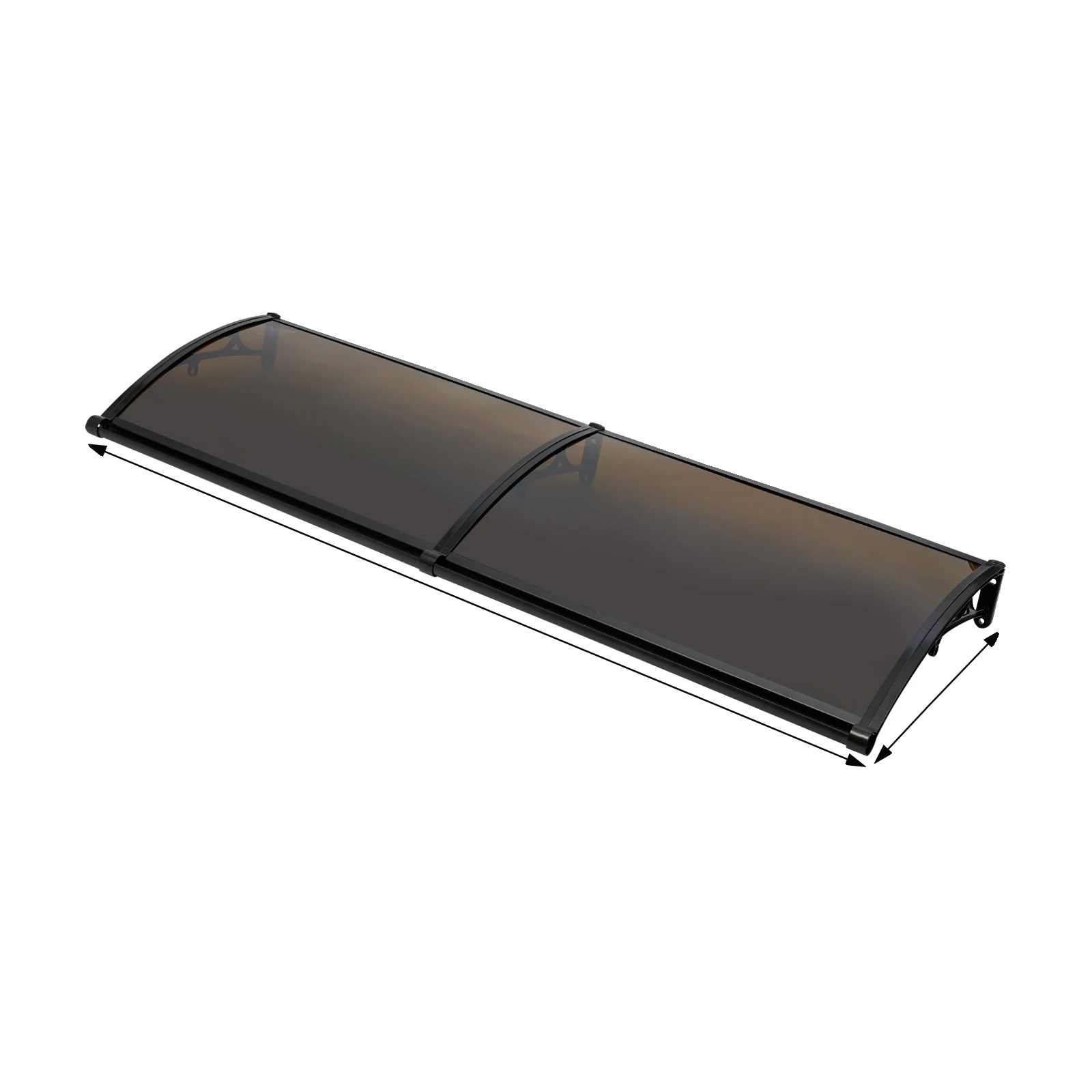 Türüberdachung, Langlebiger Aluminiumunterstand, Wetterbeständiges Design, Schwarz