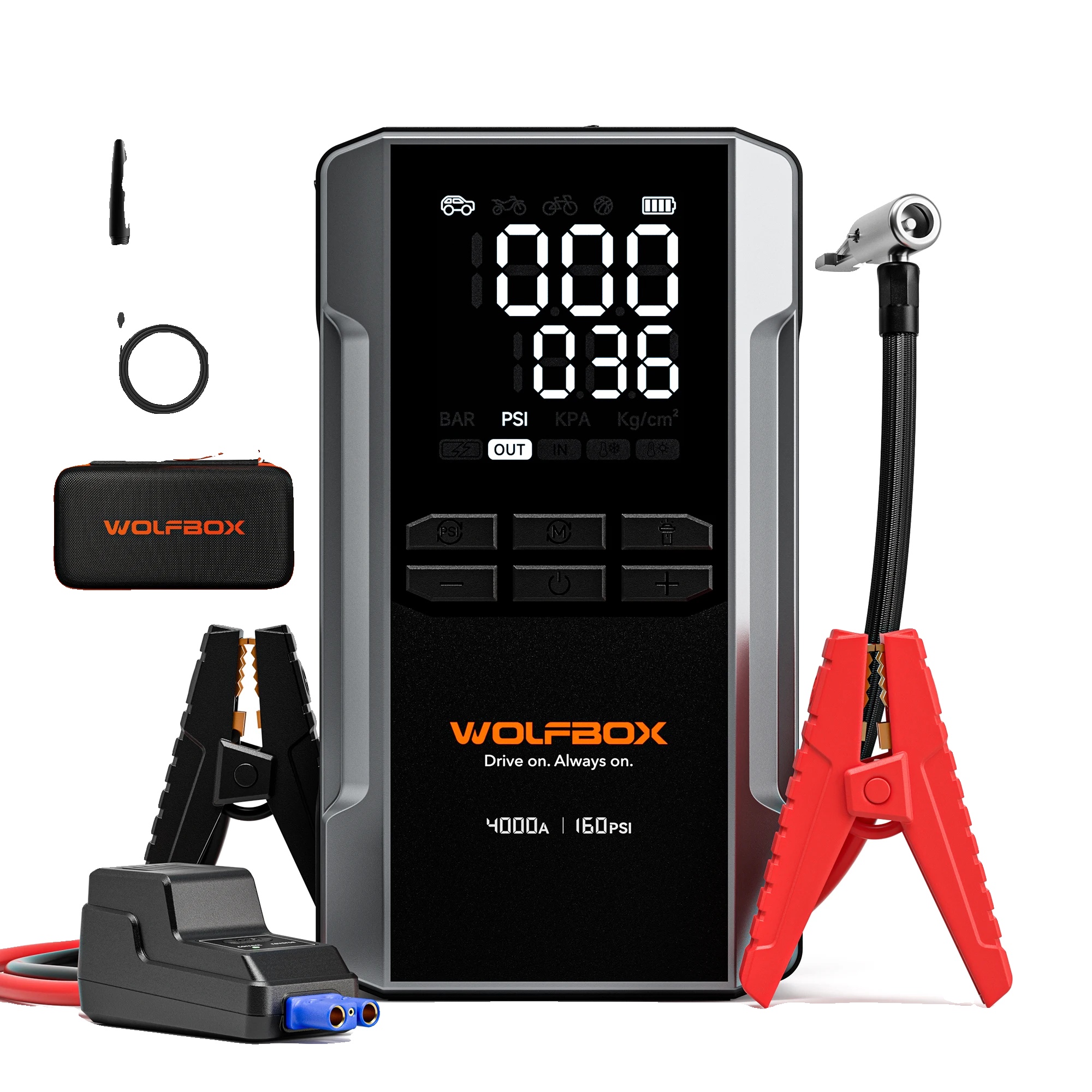 Starthilfe, 4000a Spitzenstrom, 24000mah Batterie, Megavolt-24air