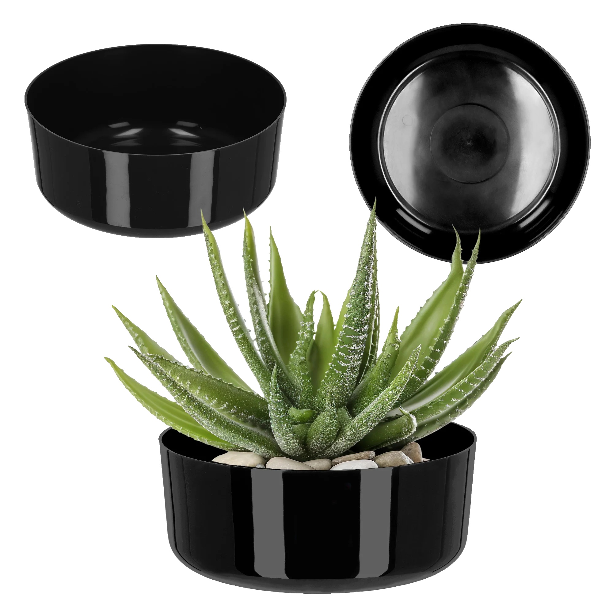 Blumentopfdeckel, Langlebiges Design, Innenpflanzenkompatibilität, Schwarz-a, Klein-a