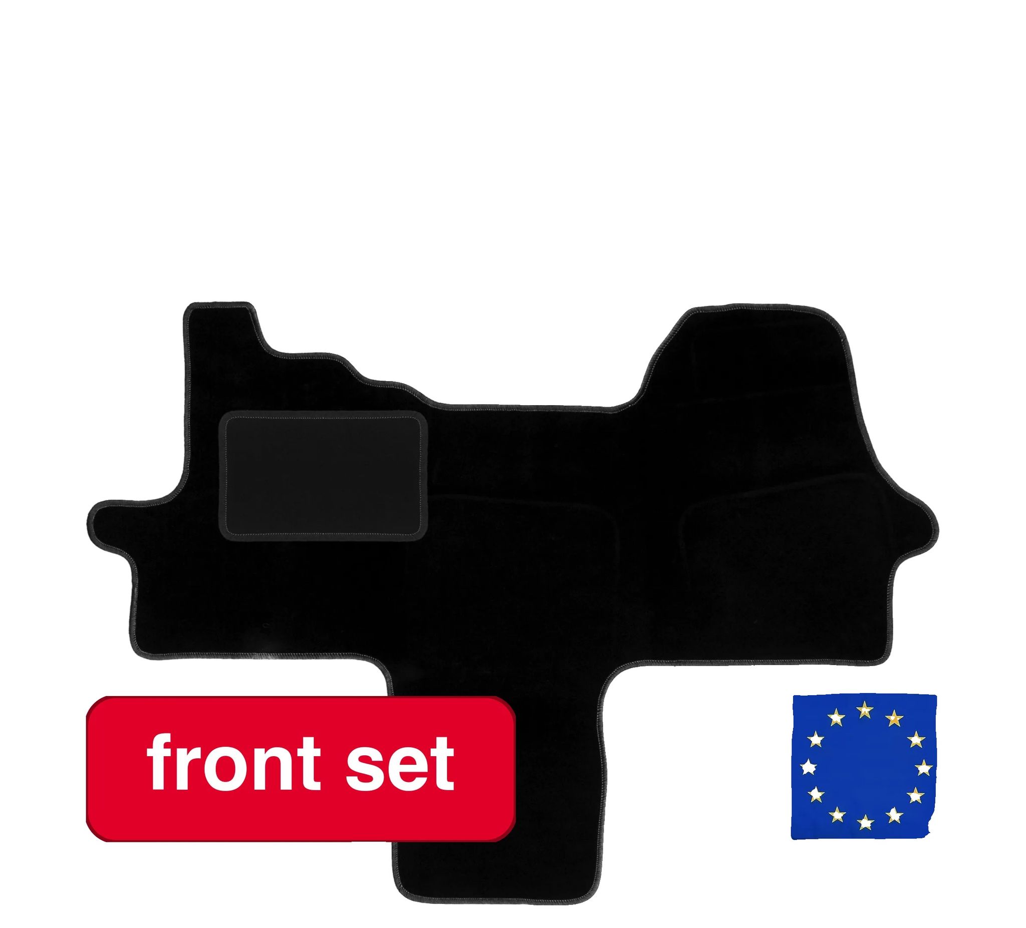 Auto-veloursmatten, Synthetische Faser, 710 Mm X 540 Mm, Kompatibel Mit Fiat Ducato Iv, Füllmaterial: Synthetische Faser, Schwarzes