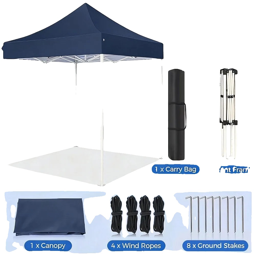 Pavillon, Uv-schutz, Einfache Montage, Dunkelblau-2x2meter