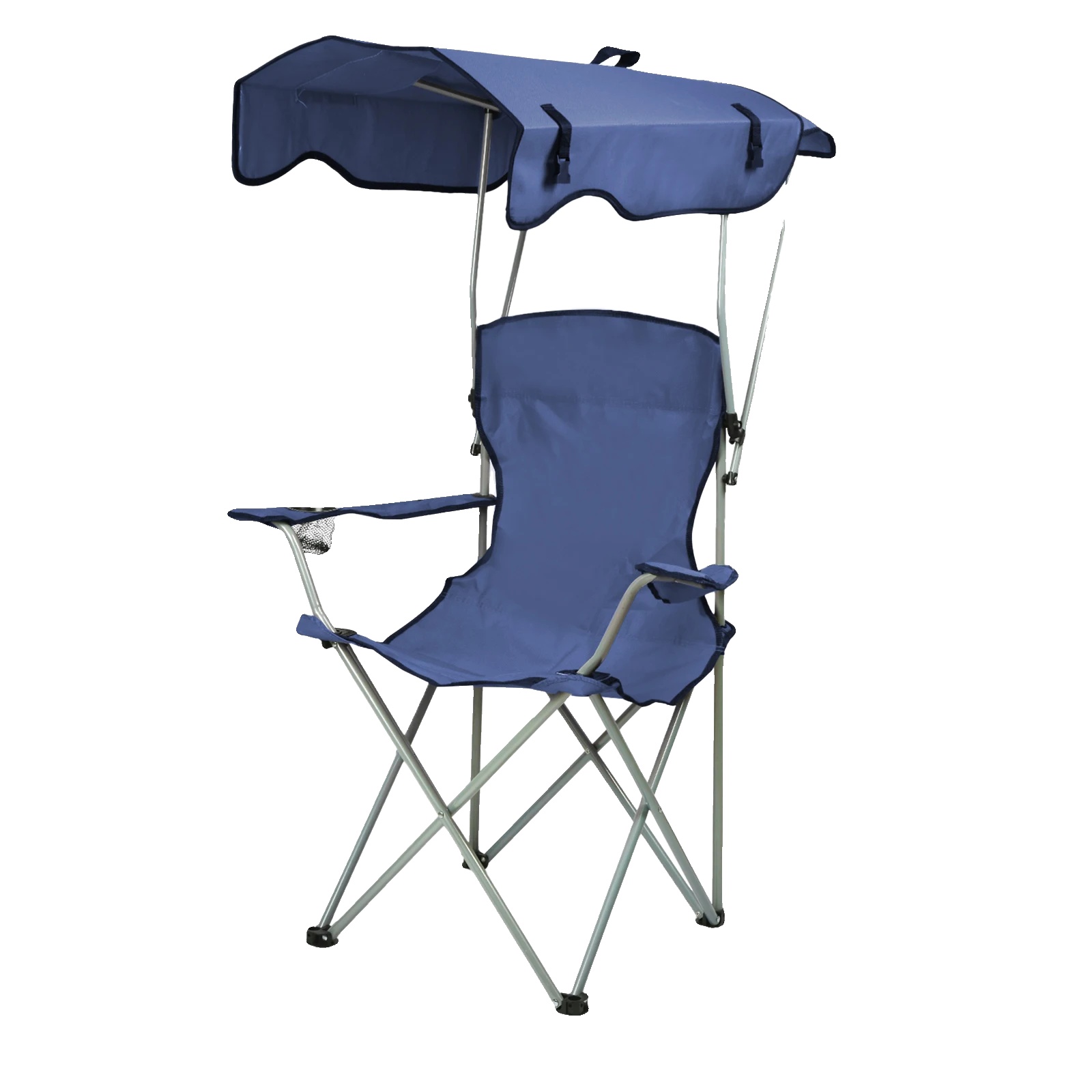 Faltender Campingstuhl, Leichtgewicht, Sonnenschutz, Dunkelblau