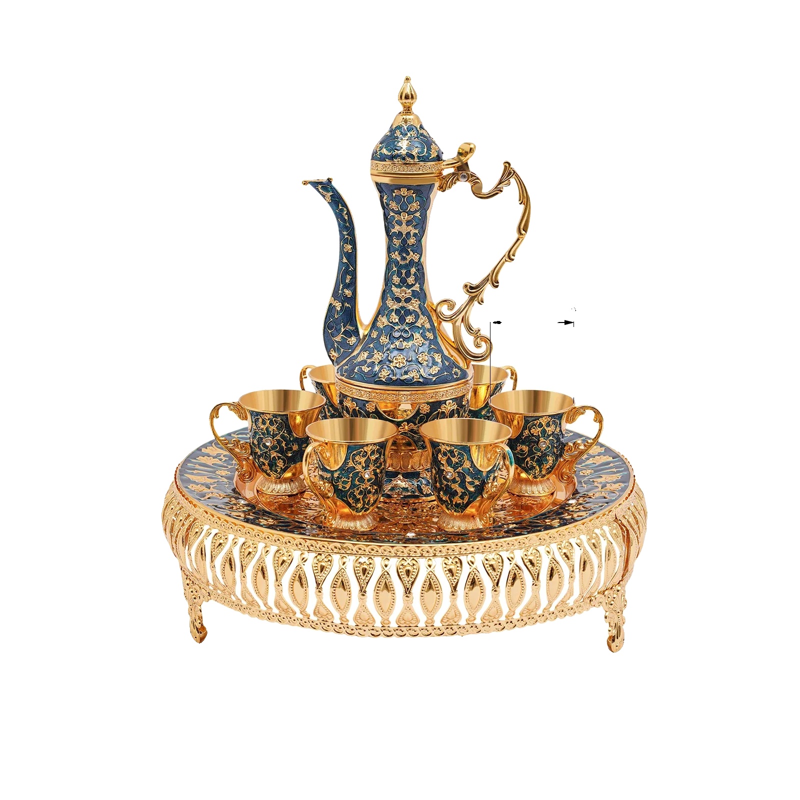 Teeservice-set, Elegantes Design, Langlebiges Material, Tief Blau