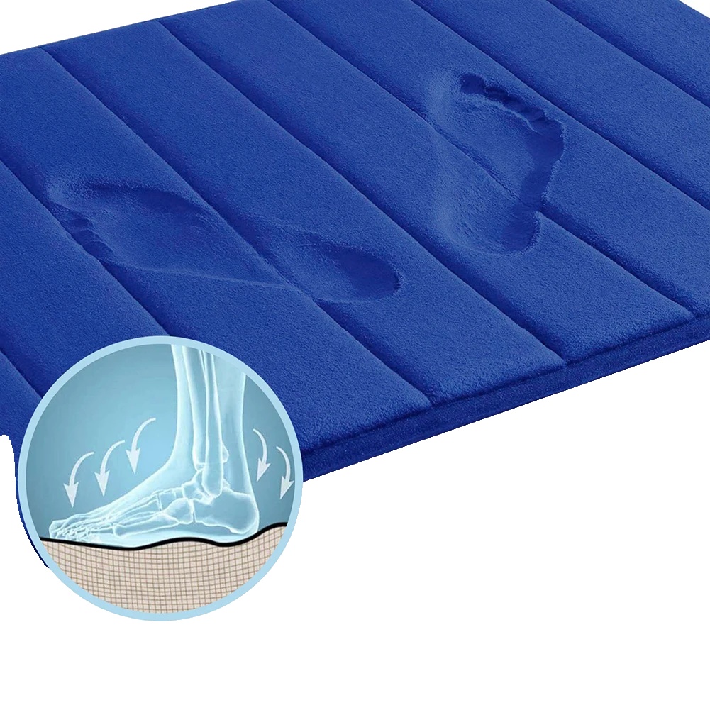 Badematte, Saugfähiger Memory-schaum, Rutschfestes Design, A Und B Und C, Dunkelblau