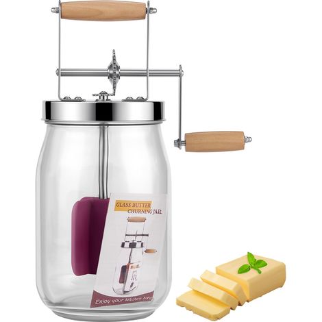 1,5-liter-handrührgerät Für Butter, Holzgriff, Edelstahlzahnräder, Rührschüssel.