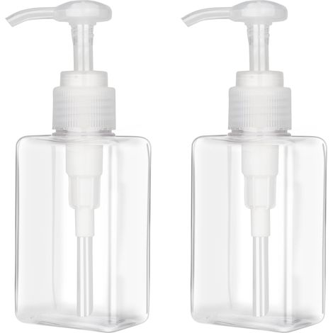 150 Ml (5,5 Oz) Pumpspenderflasche, 2er-pack, Nachfüllbarer, Quadratischer, Flacher Emulsionsspender Aus Kunststoff, Auslaufsichere Pumpspenderflasche Für Ätherische Öle, Seife, Emulsionen, Shampoos U
