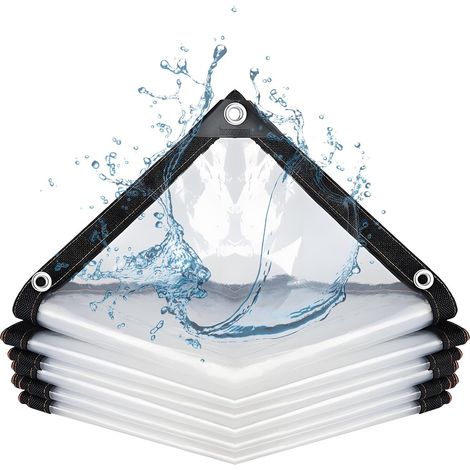 2 X 2 M Transparente, Strapazierfähige Und Wasserdichte Plane – Vinylplane Mit Ösen – Transparente Schutzhülle – Ideal Für Terrassen, Gewächshäuser, Hühnerställe, Gartendächer Und Pflanzenschutz