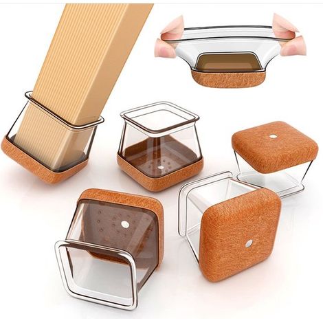 20 Transparente Silikon-schutzkappen Für Stuhlbeine, Quadratische Stuhlbein-schutzkappen, Zum Schutz Von Filzböden Zu Hause (geeignet Für: 26-37 Mm)