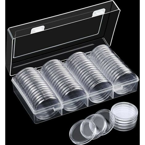 60 Stück 40-mm-münzkapselhalter Mit Aufbewahrungsbox Aus Kunststoff, Münzkapselhalter Zur Münzsammlung Und -aufbewahrung, Von Debuns