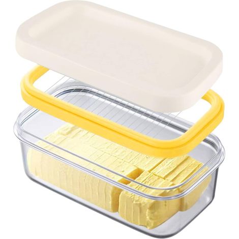 Butterdose Aus Kunststoff, Aus Süßem Behälter, Butterbehälter Aus Kunststoff, Beurdoos Mit Cute-slicer-behälter Aus Kunststoff, Für 200 G Butter, Aus Transparentem Behälter