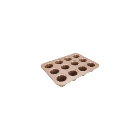 Cannelé-form Aus Edelstahl – 1 Stück, 12er-form Mit Antihaftbeschichtung, Für Goldbraune, Knusprige Cannelés Und Muffins – Transparent