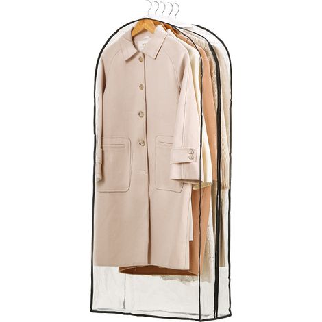 Extra Großer, Vollständig Transparenter Kleidersack (3er-set), 60 X 25 X 110 Cm – Inklusive Staubschutzhülle. Geeignet Zur Aufbewahrung Im Kleiderschrank Und Auf Kleiderbügeln.