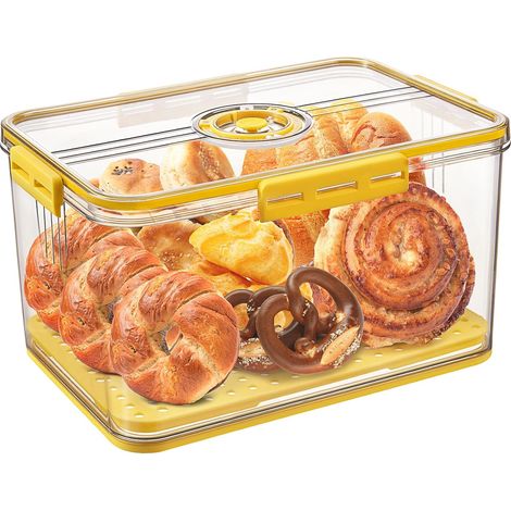 Frischer Brotkasten, Brotkasten Für Selbstgebackenes Brot, Luftdichter Brotkasten Für Die Arbeitsplatte, Brotaufbewahrungsbox Mit Deckel Und Mindesthaltbarkeitsdatumsanzeige, Große Größe