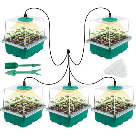 Growzelt-starterset – Abdeckung Für Hohe Luftfeuchtigkeit – Intelligenter Timer Und Led-pflanzenlampe – Einstellbare Belüftung – Für Indoor-gärtnern – Transparent – 1 Set