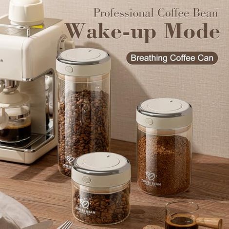 Kaffeebohnen-aufbewahrungsbehälter Mit Einwegventil, Luftdichtem Deckel Und Datumsanzeige, Geeignet Zur Aufbewahrung Von Kaffee Und Mehr, Aus Transparentem Borosilikatglas.