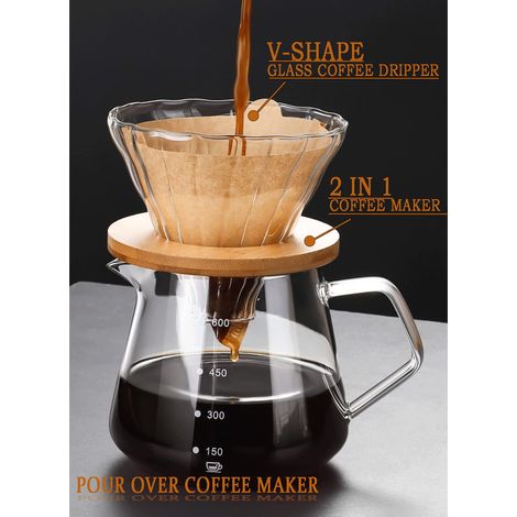 Kaffeemaschine - 300ml (10oz) Glaswasserflaschen-kaffeemaschine Mit Glaskaffeefilter, Geeignet Für Zuhause Oder Büro, 1 Bis 2 Tassen.