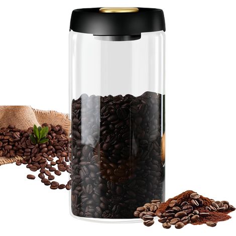 Luftdichte Kaffeedose (1800 Ml): Kaffeedose, Luftdichte Dose Für Gemahlenen Kaffee, Kaffeedose Mit Deckel, Enthält 1000 G Bohnen, Zucker Und Weitere Zutaten