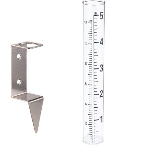 Regenmesser Mit Einem Fassungsvermögen Von 12,7 Cm (5 Zoll) Und Einem 2-in-1-edelstahlständer – Geeignet Für Gärten, Rasenflächen, Einfahrten Und Terrassen