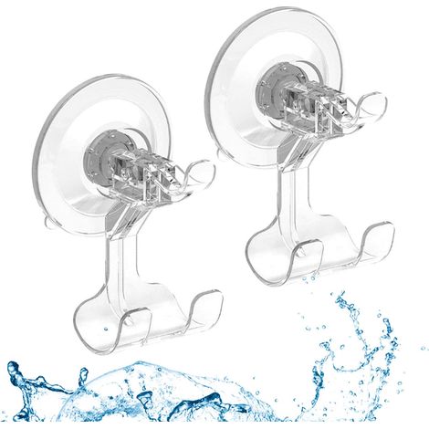 Saugnapfhaken – Set Mit 2 Transparenten Duschhaken, Kleine, Abnehmbare Saugnapfhaken Für Dusche, Küche, Badezimmer, Glasfenster, Türen, Zum Aufhängen Von Gegenständen Bis Zu 3 Kg