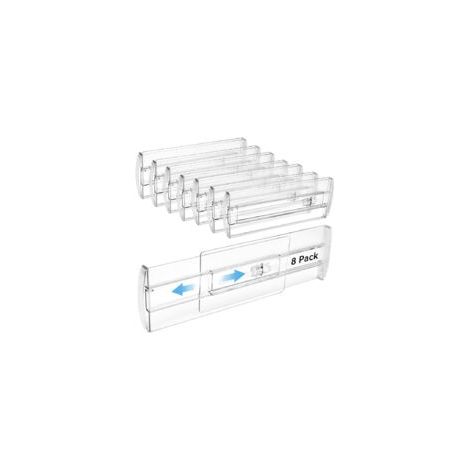 Schubladeneinteiler – 8 Stück, Transparente Kunststoff-schubladeneinteiler 26,8–43,1 Cm – Verstellbar