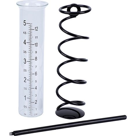 Set Aus 2 Spiralförmigen Regenmessern Auf Gartenstäben – Regenmesser Mit Klarem Glasrohr – 12,7 Cm (5 Zoll) Messinstrument, Geeignet Zur Messung Von Niederschlag Auf Dem Rasen