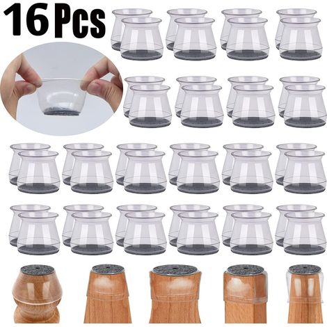 Set Mit 16 Stuhlbeingleitern – Quadratische Bodenschoner, Geeignet Für Stuhlbeine, Silikonspitzen, Geeignet Für Möbelbeine, Kratzschutz (passend Für: 2,6–3,6 Cm)
