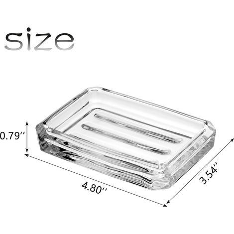 Set Mit 2 Seifenschalen Aus Glas – Rechteckige Seifenschalen – Transparent