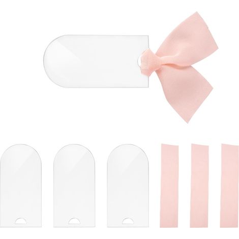 Set Mit 20 Transparenten Acryl-platzkarten – Leere Etiketten Im Format 9 X 4,5 Cm Zum Personalisieren, Perfekt Für Die Tischdekoration Bei Hochzeiten Und Veranstaltungen.