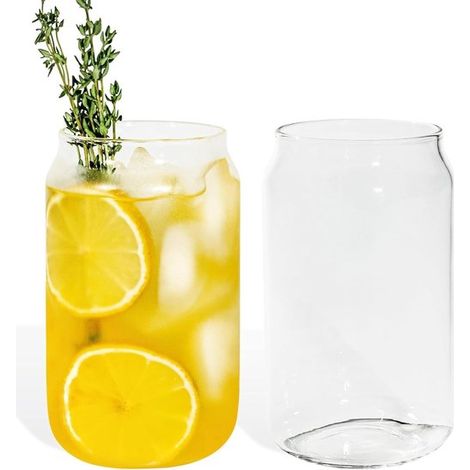 Set Mit 2 X 400 Ml Gläsern – Eiskaffeegläser – Wellenförmige Gläser – Wassergläser – Longdrinkgläser – Cocktailgläser – Robuste Gläser – Elegante Gläser