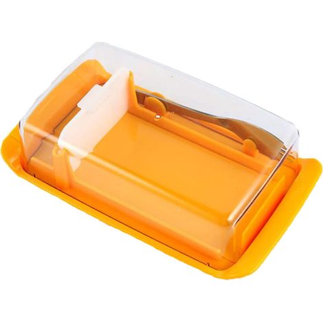 Transparente Butterdose Mit Integriertem Messer. Praktischer Aufbewahrungsbehälter Für Die Küche. Einfaches Schneiden Und Perfekte Scheiben Zur Aufbewahrung Von Butter Und Käse.