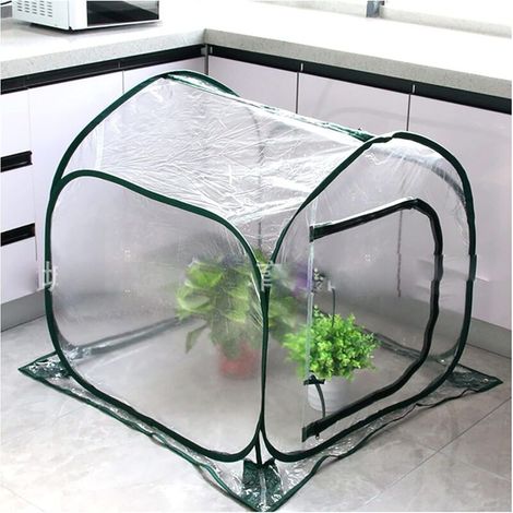 Transparentes Gewächshaus, Tragbares Gewächshaus Für Den Garten, Überdachung Für Blumentöpfe Im Innen- Und Außenbereich, Kleines Pflanzenhaus, Winterschutz Für Pflanzen, Frostschutz, 80 X 80 X 80 Cm