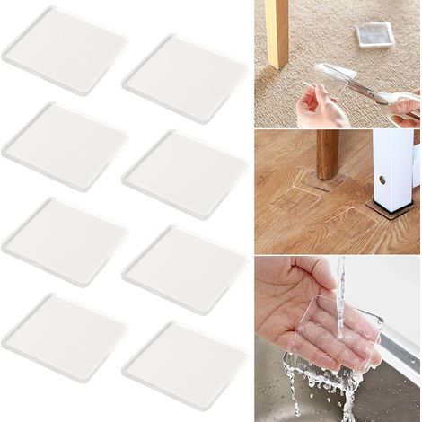 Universelle Antivibrations- Und Stoßdämpfungspads — Rutschfeste Silikonpads, Geeignet Für Waschmaschinen (transparent) — 8er-pack (40 X 40 X 5 Cm)