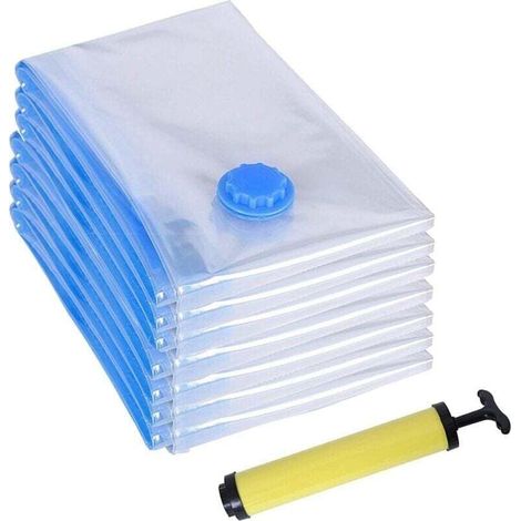 Vakuumbeutel, Wiederverwendbar Für Kleidung, Bettdecken, Bettwäsche Und Kissen, Inklusive Handpumpe Für Reisen, 70 X 50 Cm, 7er-pack