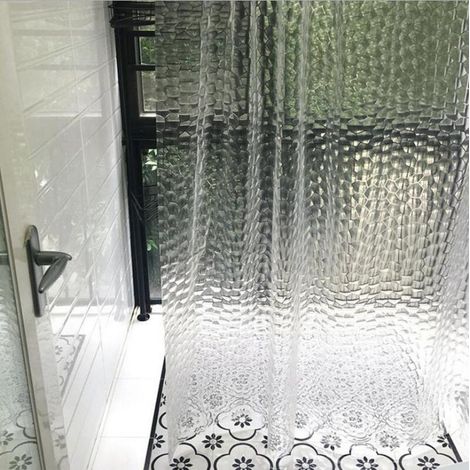 Wasserdichter Eva-duschvorhang, 150×180 Cm, Verstärkt Mit Schimmelresistentem Material Und Ausgestattet Mit Einem Perforierten Metallstreifen Am Unteren Rand, Ideal Zur Wahrung Der Privatsphäre Im Bad