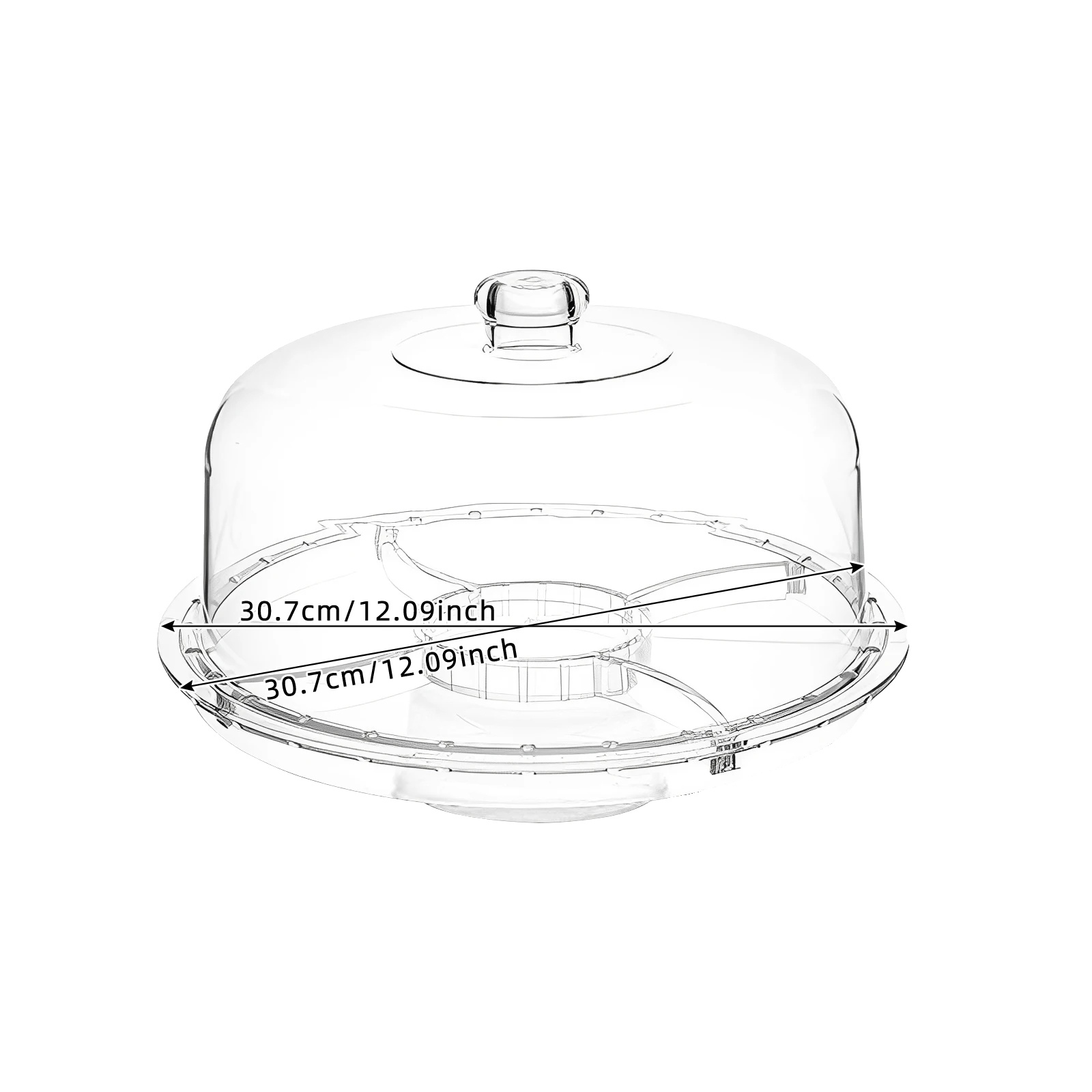 Kuchenständer, Klare Acryl-domhaube, Eleganter Dessertdisplay, Klar