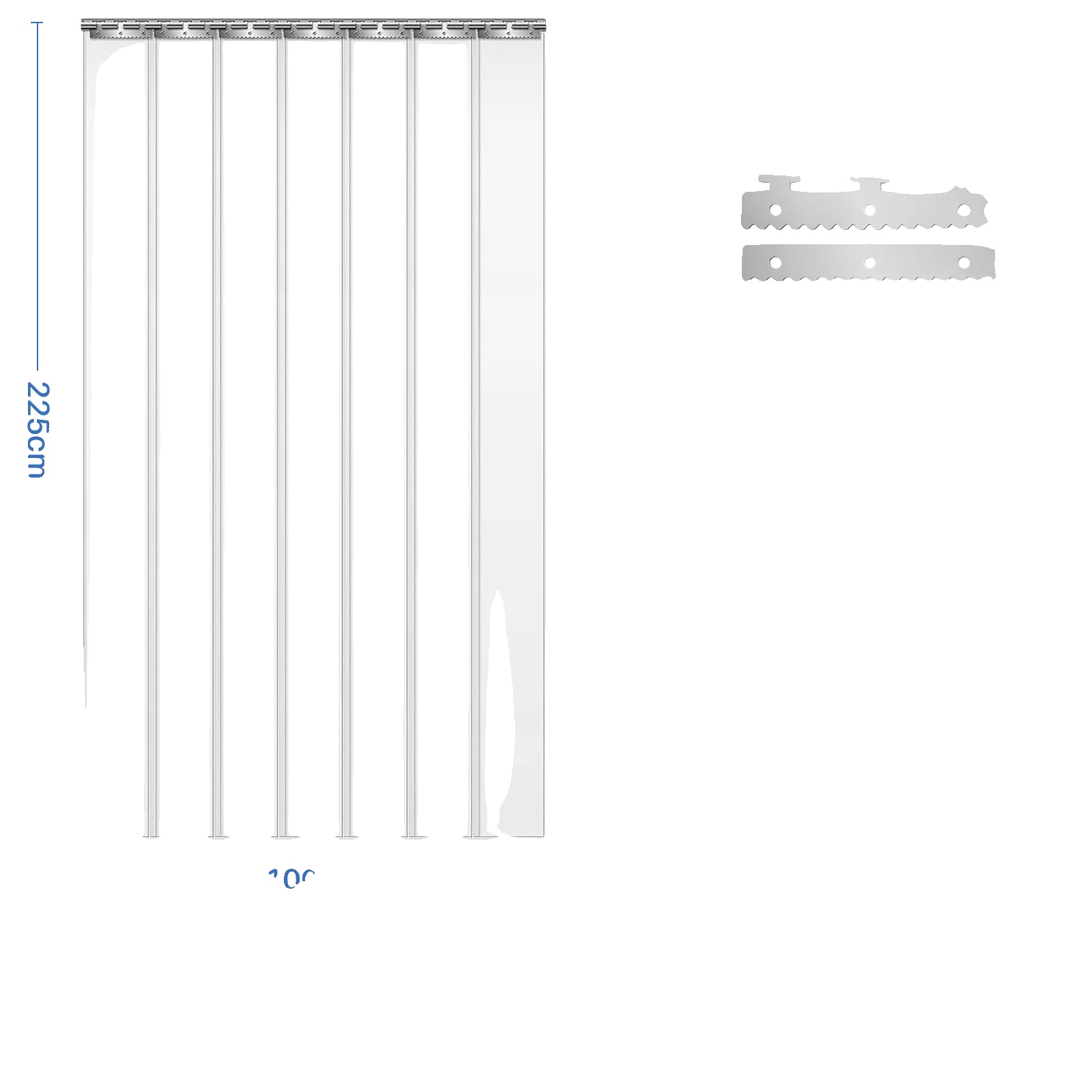 Pvc-streifenvorhang, Wasserdicht, Einfache Installation, W100 X H225cm