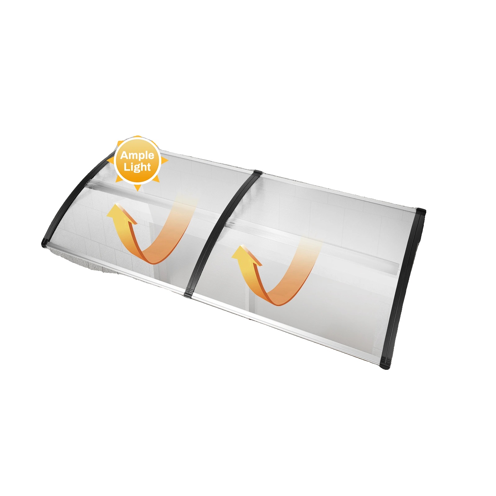 Türvordach, Tragfähigkeit 15kg/m², Uv-schutz 95%, Temperaturtoleranz -30°c Bis 180°c, Abmessungen 200cm X 90cm, Hohlstärke 5mm