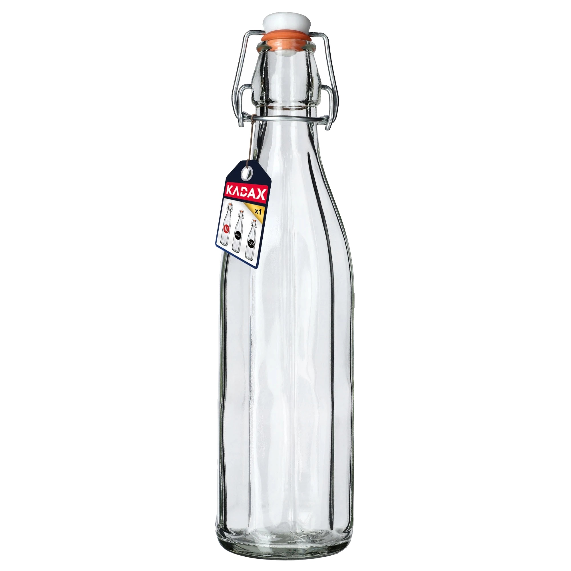 Glasflasche, 1 Liter Fassungsvermögen, Korkenverschluss, 24 Cm Höhe, 10 Cm Durchmesser, Geeignet Für Säfte Und Weine